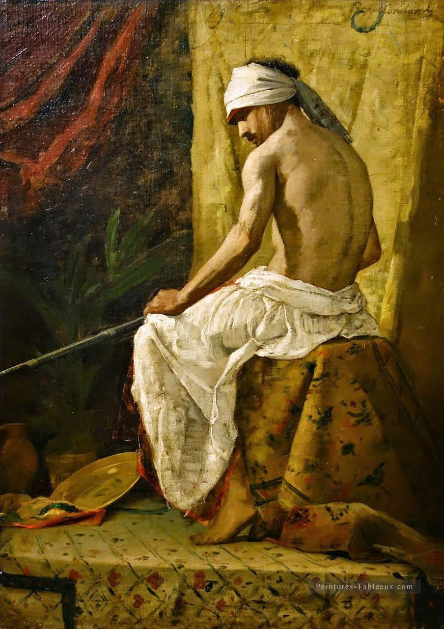 Un arabe assis Jean Joseph Benjamin Constant orientaliste Peintures à l'huile